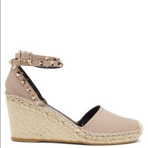Valentino Rockstud Espadrille Wedges